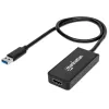 Manhattan adaptérový kábel USB-A na HDMI, 60 cm, konektor samec na konektor samica, 5 Gbit/s (USB 3.2 Gen1, známy aj ako USB 3.0), 2560x1440 @ 32-bit farba, Full-HD video 1080p@16:9, čierny, blister