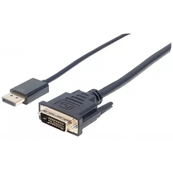 Manhattan kábel DisplayPort 1.2a na DVI-D 24+1, 1080p@60Hz, 3 m, konektor samec na konektor samec, pasívny, kompatibilný s DVI-D, čierny, záruka tri roky, zodpovedá DP2DVIMM10.