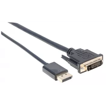 Manhattan kábel DisplayPort 1.2a na DVI-D 24+1, 1080p@60Hz, 3 m, konektor samec na konektor samec, pasívny, kompatibilný s DVI-D, čierny, záruka tri roky, zodpovedá DP2DVIMM10.