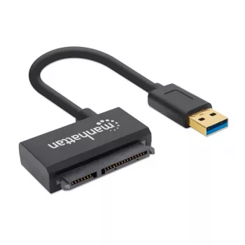 Manhattan adaptérový kábel USB-A na SATA 2,5 palca, 42 cm, konektor samec na konektor samec, 5 Gbit/s (USB 3.2 Gen1, známy aj ako USB 3.0), podporuje 48-bit LBA, SuperSpeed USB, záruka tri roky