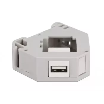 Keystone modul DELOCK 87163 — USB A na USB A, sivý/biely, 60,1×59,4×21,6 mm