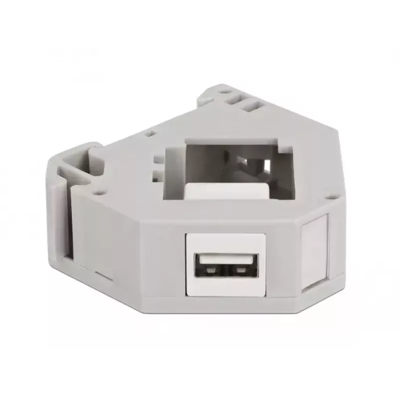 Keystone modul DELOCK 87163 — USB A na USB A, sivý/biely, 60,1×59,4×21,6 mm