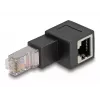 DeLOCK adaptér RJ45 konektor samec na RJ45 konektor samica Kat.6A 90° dole zahnutý