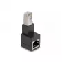 DeLOCK adaptér RJ45 konektor samec na RJ45 konektor samica Kat.6A 90° dole zahnutý