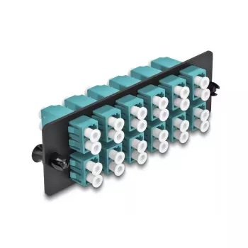 DeLOCK optický vláknový adaptérový panel LC Duplex OM4 12 port aqua
