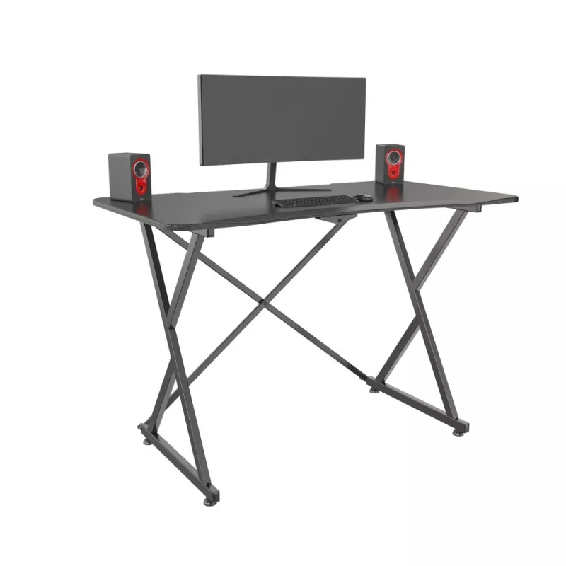 Techly herný stôl pre PC so skosenou ergonomickou hranou čierny