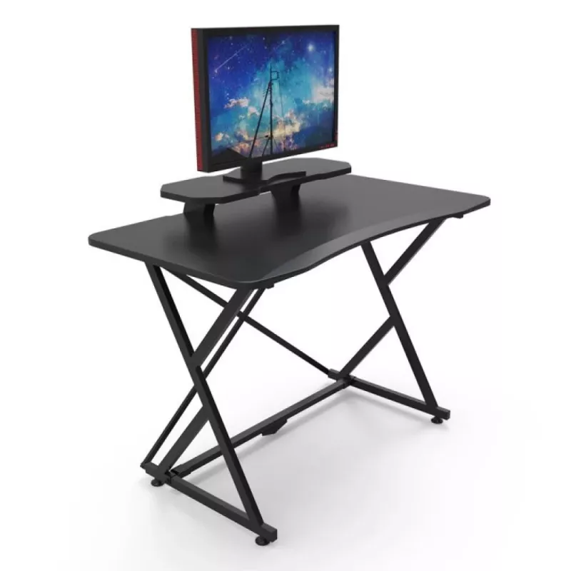 Techly herný stôl pre PC so skosenou ergonomickou hranou čierny