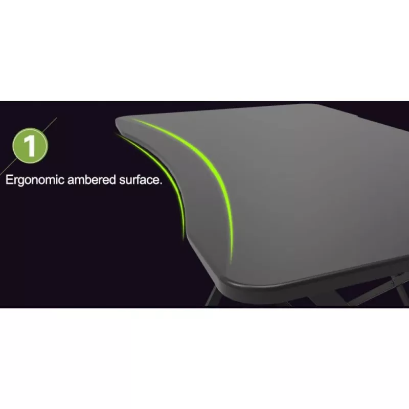 Techly herný stôl pre PC so skosenou ergonomickou hranou čierny