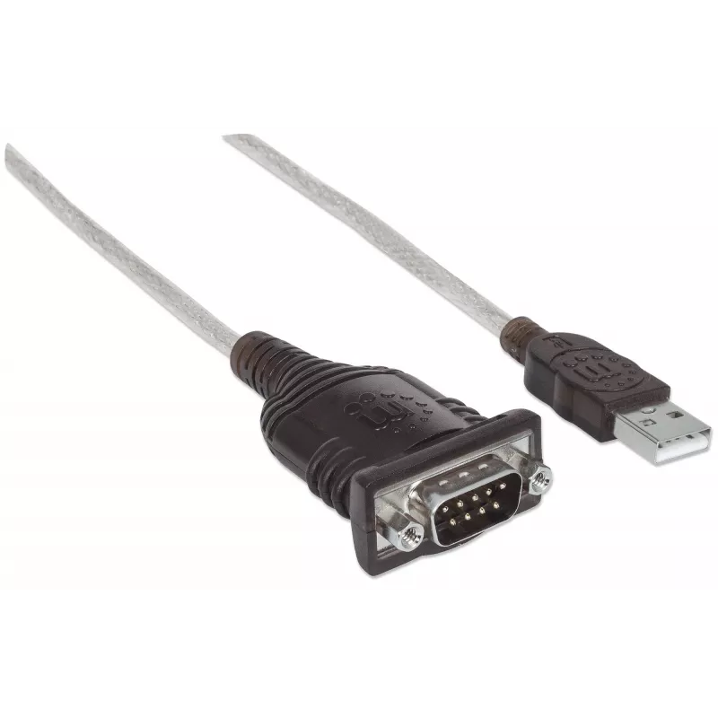Manhattan 151801 prevodník USB-A na sériový RS232 DB9, kábel, samec/samec, 45 cm