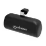 Manhattan powerbanka s integrovaným USB-C samcom, 5000 mAh, výstupný výkon až 20 W, stojan na používanie ako držiak na nabíjanie telefónu, čierna, ročná záruka