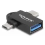 Káblový adaptér DeLOCK 60739 USB Type-A USB Type-C USB Micro-B čierny