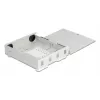DELOCK Sklenené nástenné puzdro 4× SC Simplex alebo LC Duplex adaptér, kovové puzdro, sivá