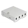DELOCK Sklenené nástenné puzdro 4× SC Simplex alebo LC Duplex adaptér, kovové puzdro, sivá