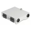 DELOCK Sklenené nástenné puzdro 4× SC Simplex alebo LC Duplex adaptér, kovové puzdro, sivá