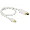 Mini DisplayPort na DisplayPort kábel DeLOCK 83985 0,5 m biely