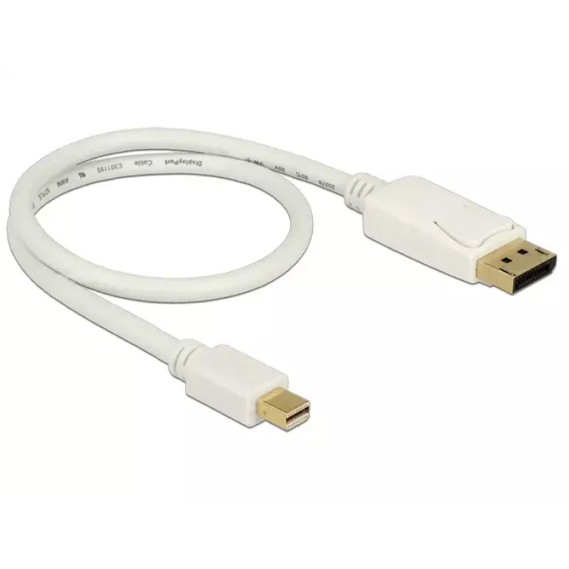 Mini DisplayPort na DisplayPort kábel DeLOCK 83985 0,5 m biely