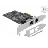 DeLOCK PCI Express x2 karta na 2 x RJ45 2.5 Gigabit LAN RTL8125