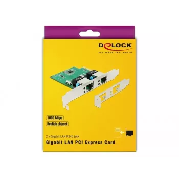 DeLOCK 89999 karta PCI Express x1 Dual Gigabit LAN, 2x RJ45, RTL8111