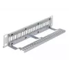 DeLOCK 10 palcový Keystone patch panel 12 port s odľahčením ťahu 1U sivý