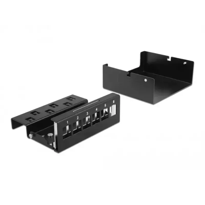 Patch panel DeLOCK Keystone 6 port čierny
