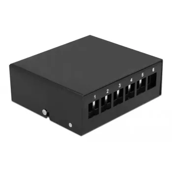 Patch panel DeLOCK Keystone 6 port čierny