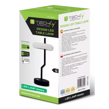 Techly I-LAMP-TABLE2 stolná lampa nevymeniteľný zdroj svetla 2 W LED čierna, biela
