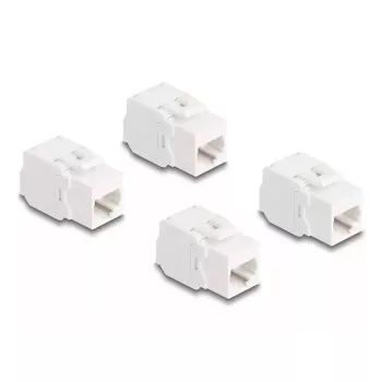 DeLOCK Keystone modul 86051 plochý RJ-45 biely 4 ks