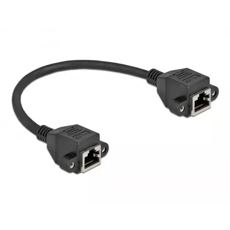 Sieťový predlžovací kábel DeLOCK Cat.6A 25 cm čierny