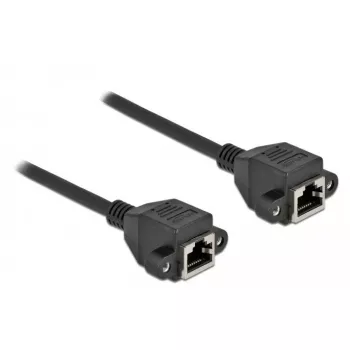 Sieťový predlžovací kábel DeLOCK Cat.6A 25 cm čierny
