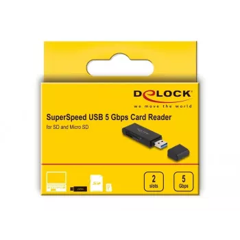 Čítačka kariet DeLOCK 91002 USB čierna MicroSD SD SDHC SDXC 5000 Mbit/s