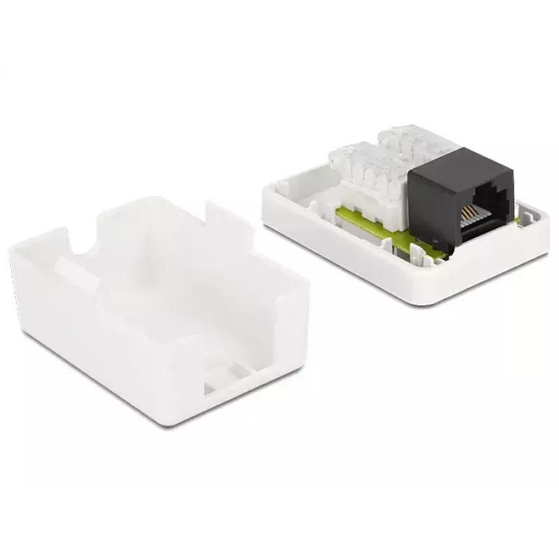 Nástenná zásuvka DeLOCK 86248 biela 52mm x 25,5mm x 39mm