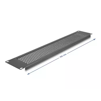 Slepý kryt DeLOCK 67036 čierny kov 88 mm šírka 11 mm výška