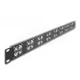 Zaslepovací panel DELOCK 67414 pre 19 palcový 1U rack, kov, vstavaných 8 ventilátorov 40×40 mm, tmavosivý