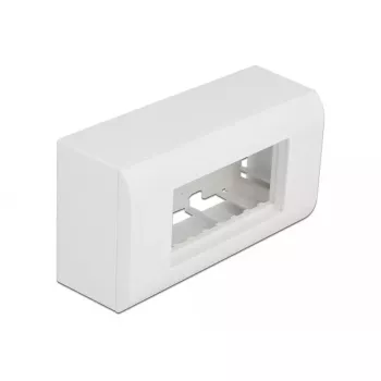Príslušenstvo k patch panelu DELOCK 81333 — biely polykarbonátový držiak, 152×50×82 mm