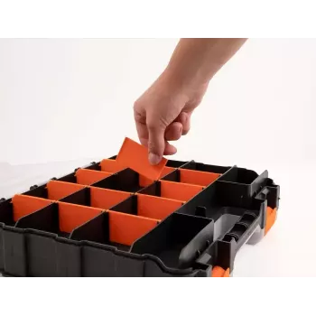 Úložná krabica DeLOCK 18417 obdĺžniková plast čierna oranžová 270x320x80mm