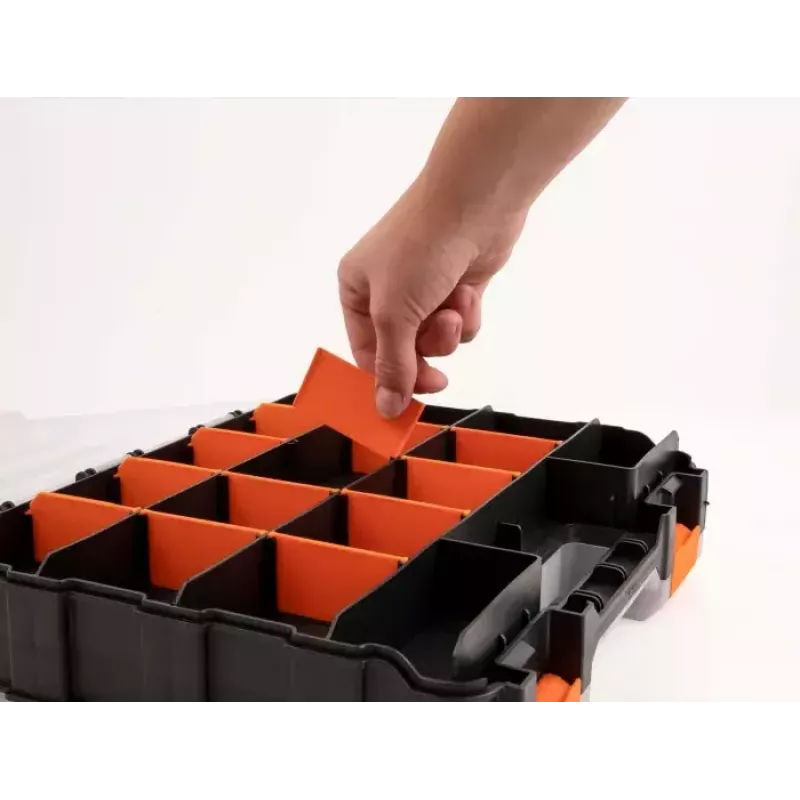 Úložná krabica DeLOCK 18417 obdĺžniková plast čierna oranžová 270x320x80mm