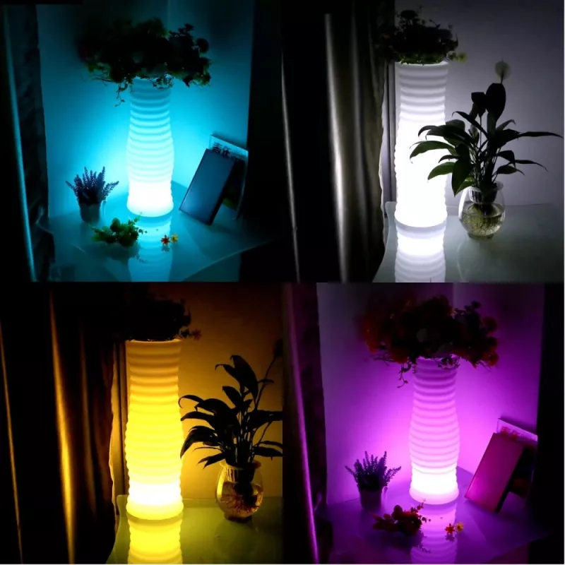 Techly I-LED kvetináč biely plast 1 ks
