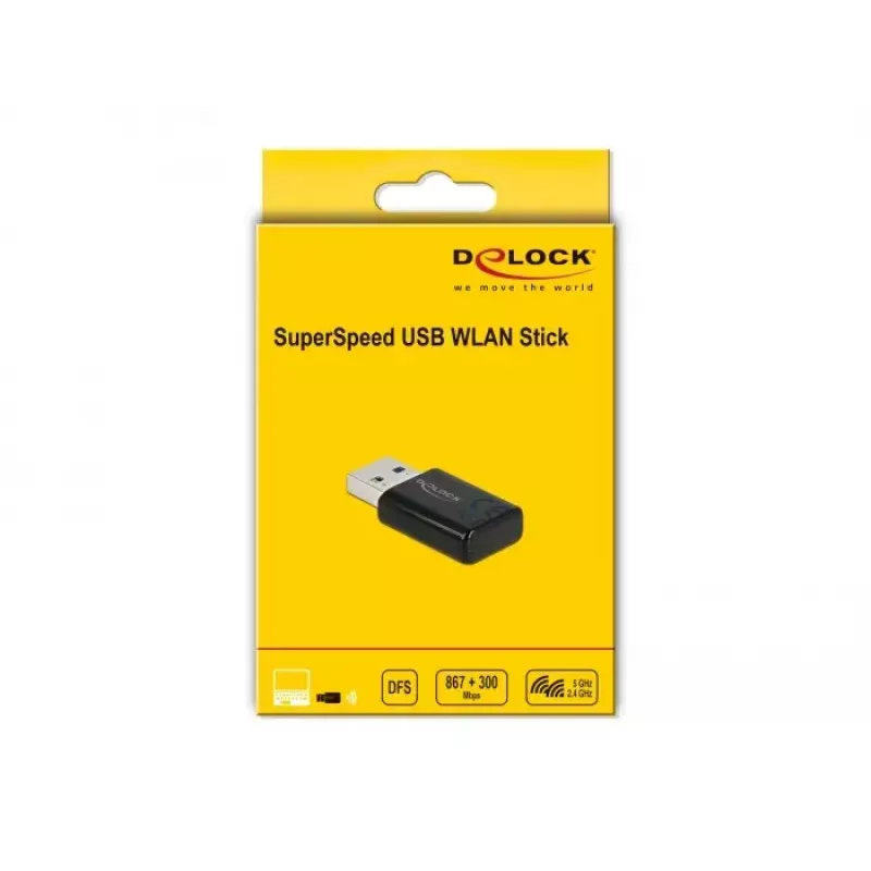 Sieťová karta DeLOCK 12550 WLAN USB dvojpásmová Wi-Fi 5