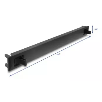Racková zaslepovacia lišta DELOCK 67208, ABS plast, čierna, 1U