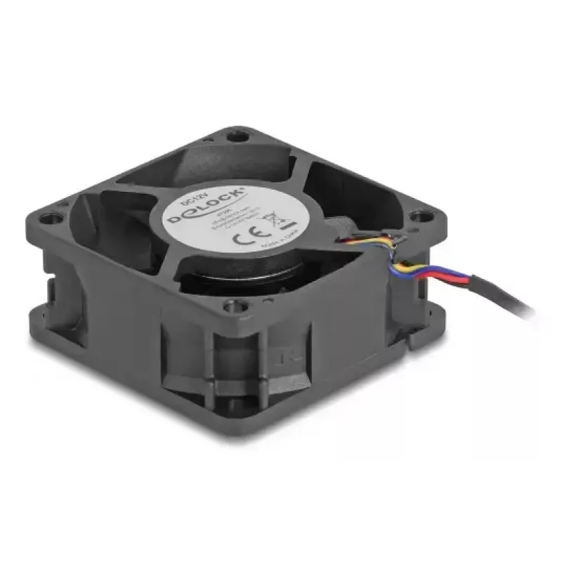 DELOCK ventilátor do počítačovej skrine 6 cm (60x60x25 mm) 12 V DC, guľôčkové ložisko, čierny