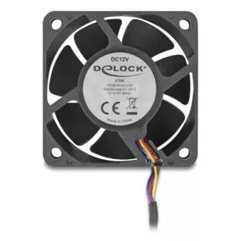 DELOCK ventilátor do počítačovej skrine 6 cm (60x60x25 mm) 12 V DC, guľôčkové ložisko, čierny