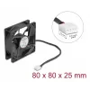 Ventilátor DeLOCK 67301 8 cm čierny guľôčkové ložisko 0,97 m³/h