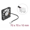 DeLOCK 67315 axiálny ventilátor, 12 V DC, 70 x 70 x 10 mm, čierny