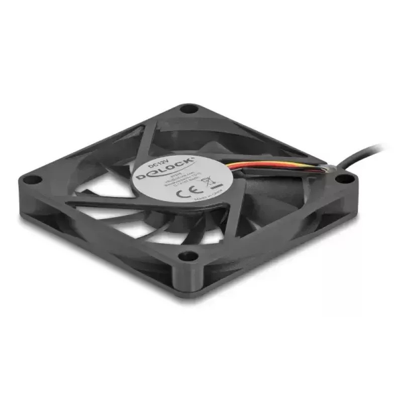 DeLOCK 67315 axiálny ventilátor, 12 V DC, 70 x 70 x 10 mm, čierny
