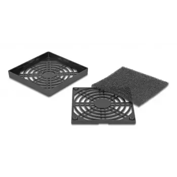Mriežka ventilátora DELOCK 67311, ABS, čierna, 87×87 mm, montážna vzdialenosť 71,5×71,5 mm