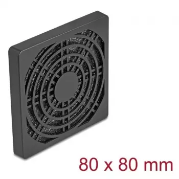 Mriežka ventilátora DELOCK 67311, ABS, čierna, 87×87 mm, montážna vzdialenosť 71,5×71,5 mm