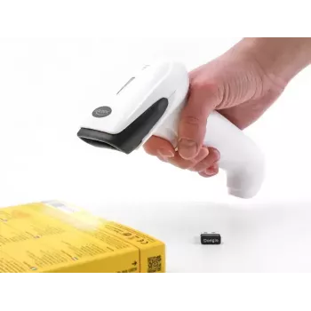 Ručný čítač kódov DeLOCK 90587 1D 2D bezdrôtový Bluetooth USB biely
