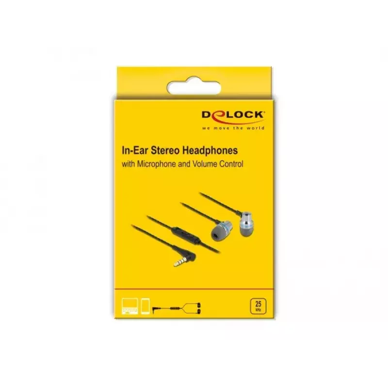 Headset DeLOCK 27183 in-ear slúchadlá 3,5 mm jack mikrofón regulácia hlasitosti