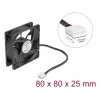 Delock 67296 axiálny ventilátor 12 V DC, 80 x 80 x 25 mm, čierny