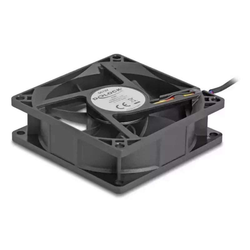 Delock 67296 axiálny ventilátor 12 V DC, 80 x 80 x 25 mm, čierny